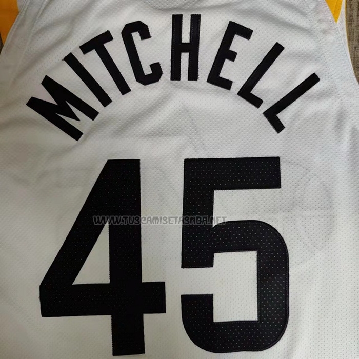 Camiseta Donovan Mitchell NO 45 Utah Jazz Association Autentico 2022-23 Blanco